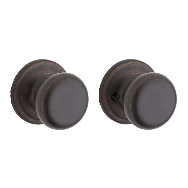 Kwikset Juno Interior Passage Door Knob, Handle For Closet and Hallway Doors, Non-Locking Doorknob in Venetian Bronze, with Microban Protection
