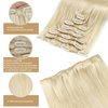 ABH AMAZINGBEAUTY HAIR Clip in Real Human Hair Extensions Blonde 20 Inch Clip in Hair Extensions Real Remi Virgin Human Hair Extensions Clip ins Straight Hair #60 Platinum Ash Blonde 8Pcs 120G