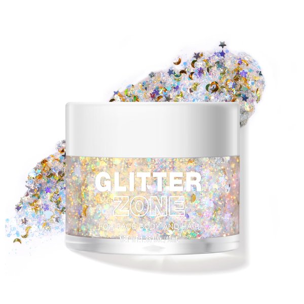 Kyannkara Body Glitter Gel,Face Hair Nails Eye Glitter Makeup, Sequins Shimmer Liquid Eyeshadow Long Lasting Sparkling,Festival Art Party Halloween Glitter Gel（L06）