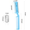 3 Pieces Razor Comb with 10 Pieces Razors, Hair Cutter Comb Cutting Scissors, Double Edge Razor, Hair Thinning Comb Slim Haircuts Cutting Tool (White, Pink, Blue, Double Sided)