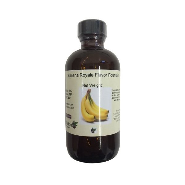 OliveNation Banana Royale Flavor Fountain, Water Soluble Flavoring for Beverages, Ice Cream, Icing, Fillings, Non-GMO, Gluten Free, Kosher, Vegan - 4 ounces