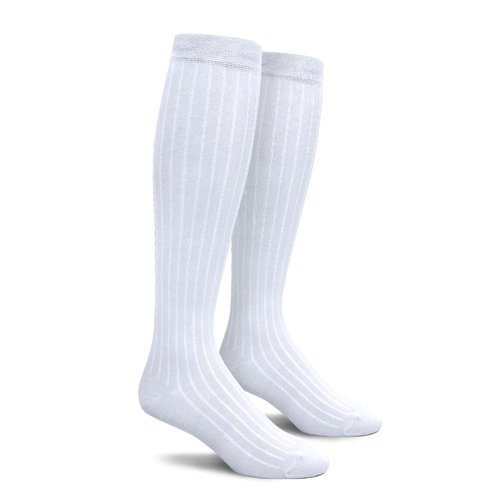 Golf Knickers Knee High Solid Color Cotton Socks for Men Women and Youth - White - Mens