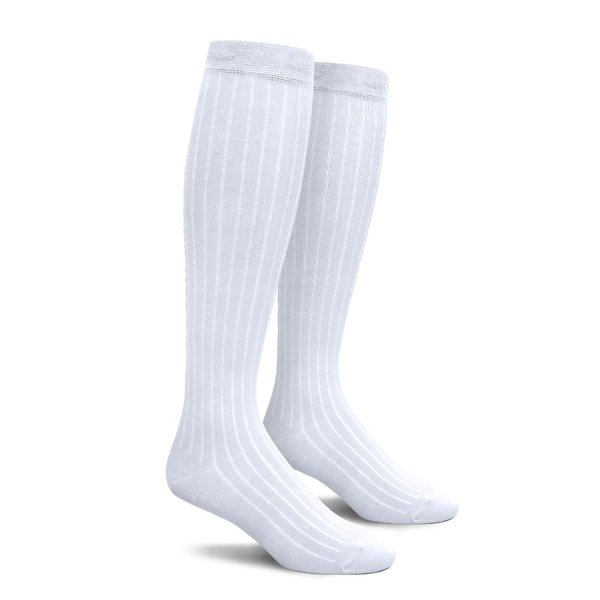Golf Knickers Knee High Solid Color Cotton Socks for Men Women and Youth - White - Mens