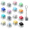 Yeetec 16 Pack Fidget Keyboard Keychain Toys, Finger Keyboard Fidget Toy, Keycap Fidget Keychain for Stress Relief, DIY Crafts, Party Supplies, 16 Colors