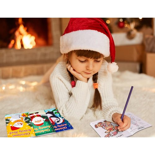 60PCS Christmas Activity Books Party Favors for Kids - Winter Holiday Games Coloring Maze Book in Bulk, Classroom Activities Crafts Gifts