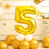 40 Inch Gold Number Balloons, Helium Mylar Foil Number Balloons for Birthday, Number 5 Balloon for 5st Birthday Decorations for Kids, Anniversary Party Decorations Supplies