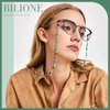 BILIONE 4Pcs Beaded Glasses Chains for Women & Girls, Cute Sunglasses Holder Strap Around Neck, Sky Blue, Navy Blue, Star Blue, Grass Green, 27 inch