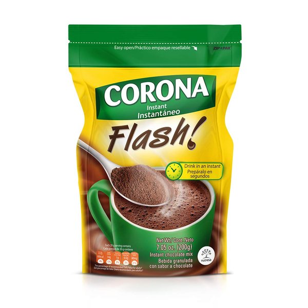 Corona Flash Instant Drink Mix | Amazing Texture & Flavor | 100% Pure Cocoa | Enjoy Anytime | 7.05 Ounce (Pack of 1)