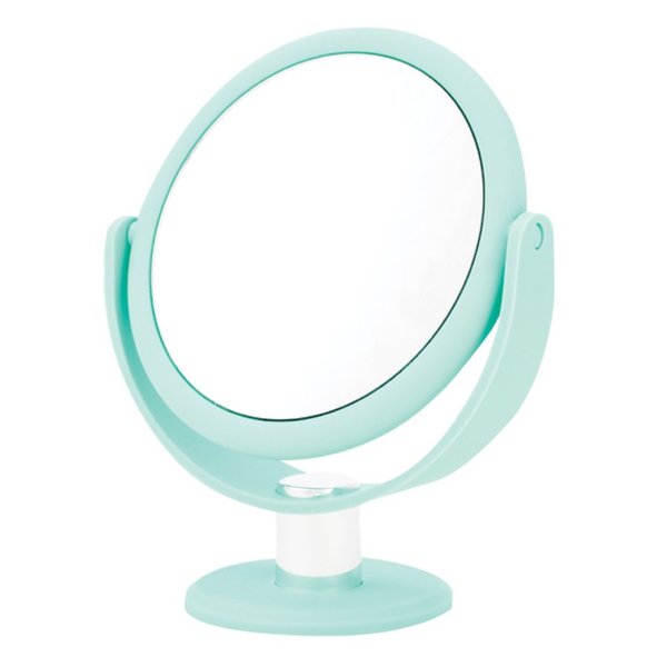 Danielle,Tabletop Mount 10X Soft Touch Round Vanity Mirror, Seafoam