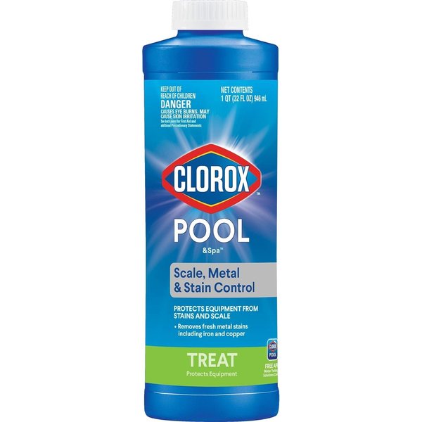 Clorox Pool&Spa 50033CLX Scale, Metal & Stain Control, 1-Quart, White