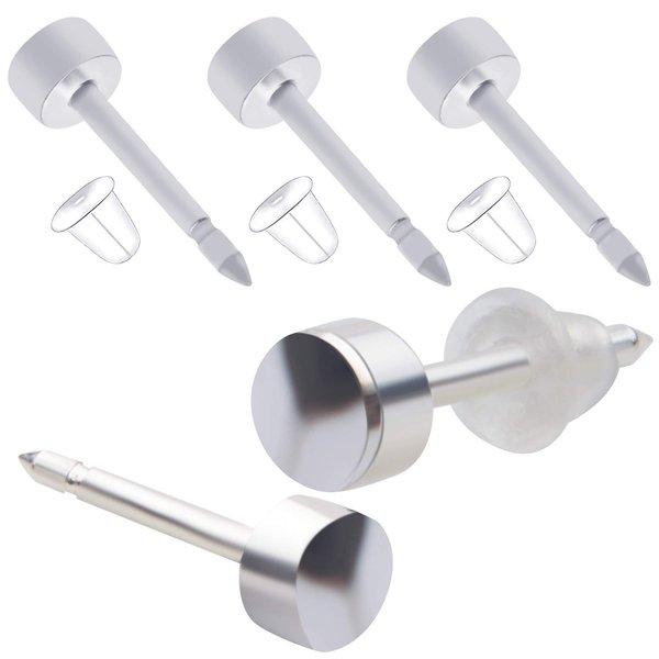 Ear Piercing Studs, 40pcs Stainless Steel Ear Piercing Stud Earrings Hypoallergenic Ear Nose Body Piercing Studs with 40pcs Earring Backs Anti-sensitive for Women Men Home Use, 15x1x4mm