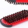 Wismee Boar Bristle Double Sided Brush Comb Clamp Anti-static Hair Straightener Tool Comb Hair Splint Comb Hairdressing Plywood Straightening Styling Brush (Red)