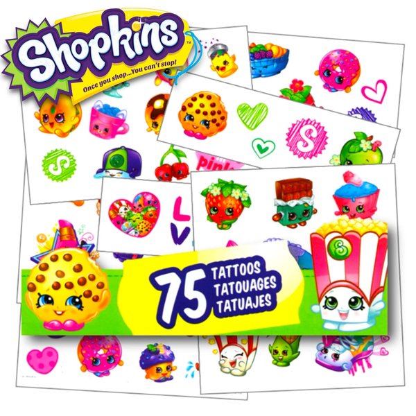 Shopkins Tattoos - 75 Assorted Temporary Tattoos