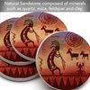 Thirstystone Kokopelli Petroglyph Natural Sandstone Coaster 4 Pack Eco-Friendly, Absorbent, Easily Wipes Clean