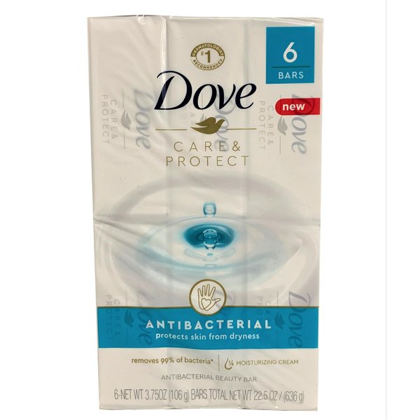 Dove Care & Protect Beauty Bar, 6 Bars, 3.75 oz each, Moisturizing Cream