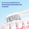 Flossing Toothbrush Head Replacement, 3 Count, Compatible with Water-pik Sonic Fusion / 2.0 SF-01, SF-02, SF03 & SF-04 Tooth-Brush and Water Flosser Combo Brush Heads (Full Size, White)
