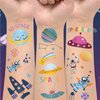 EMOME 50 Sheets Individually Wrapped Space Kids Tattoos Temporary for Boys, Space Tattoo Stickers for Outer Space Party Favors, Spaced Themed Party Supplies for Astronaut Birthday Decorations