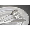 " OCCASIONS " Wedding Party 9'', 7.5'', 6'' disposable plastic plates and silverware combo (120, White w/silver rim)