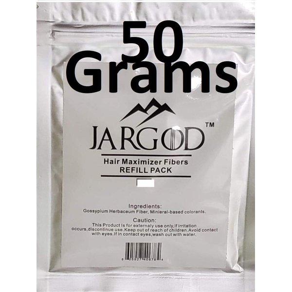 Hair Building fibers (Black) 50 Grams Jargod- Refill Your Existing Fiber Bottle - Hair Loss Concealer For Thinning Hair (Black)