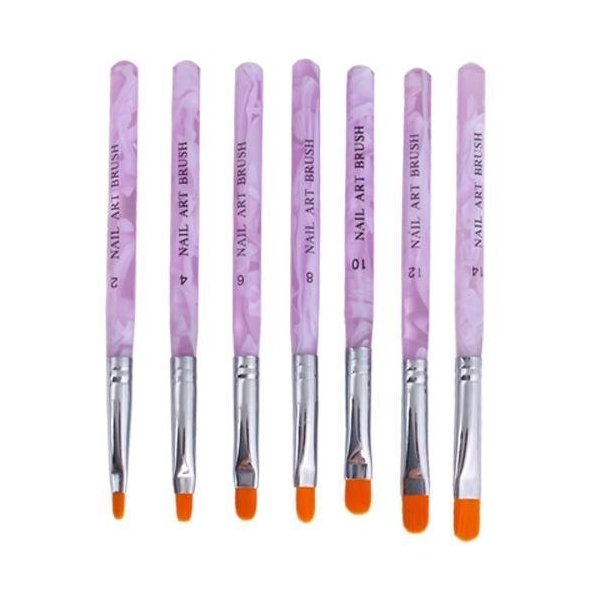 CJESLNA 7 X Acrylic UV Nail False Tips Builder Brush Pen
