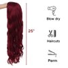 Salaibs Red Long Curly Wavy Wigs for Women Synthetic Lace Front Wigs Heat Resistant Natural Hair Wig for Halloween Daily party