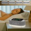 Couperos 4in1 Alarm Clock with Wireless Charging Wireless Speaker Night Light & Temperature Display – Customized Sleep-Wake Routine Alarm Clock for Heavy Sleepers (Gray)