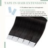 Rich Choices Tape in Hair Extensions Human Hair 40pcs 100g Balayage Natual Black 100% Remy Hair Extensions Real Human Hair Seamless Skin Weft Straight Tape in Hair Extension of 18 inch #1B