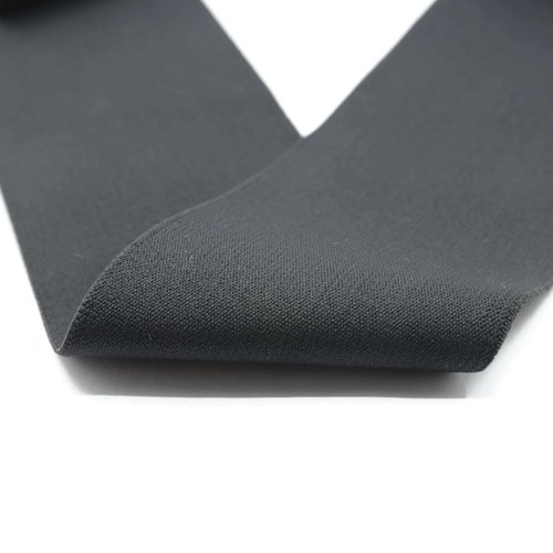 Strapcrafts 4-inch Wide by 2-Yard Plush Black Waistband Elastic Band 73010