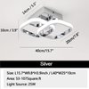 CANEOE Led Hallway Ceiling Light Fixtures, Square Modern Lamp, 6000K Chrome Finish Indoor Lighting Fixture for Living Room Bedroom Kitchen Bathroom Lights