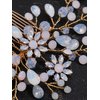 SELFCLOUD Brides Rhinestone Flowers Hair Comb Crystals Hair Pins Bridal Wedding Hair Accessories Hair Piece Jewelry Headpiece for Brides Wedding Women and Girls Proms (3PCS) (GOLD+LIGHT PINK)