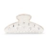 LILIE&WHITE Ivory Acrylic Hair Clip with Heart Shape Rhinestones, Medium Size, 2 Pieces, Women's Hair Accessory