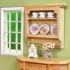 iLAND Wooden Dollhouse Furniture 1/12 Scale, Miniature Wall Cabinet 2pcs fit Dollhouse Kitchen, Livingroom, Diningroom or Bathroom (Natural Color 2pcs)