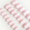 DANMANR Square Press on Nails Short Fake Nails French Acrylic Full Cover False Nails for Women and Girls 24PCS (White Pink)