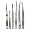 JEWEL TOOL 6-Piece Tweezer Set | 6 Tips & Lengths (4.25" to 7") | Craft, Jewelry, Watch Repair | Essential for Kits | Multipurpose Precision