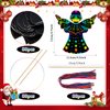 Motipuns 80 Pcs Christmas Angel Scratch Cards for Boys Girls Rainbow Christmas Ornaments Christmas Crafts for Winter Xmas Holiday Party Supplies Home Classroom DIY Activities