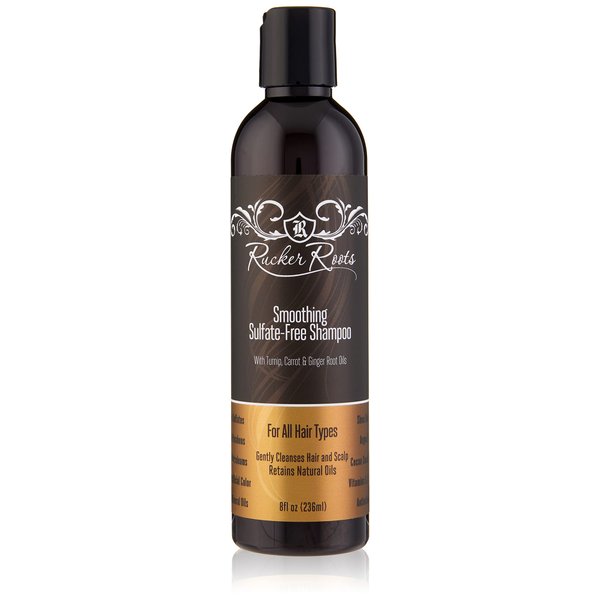 Rucker Roots Smoothing Sulfate Free Shampoo |Ginger, Turnip, Carrot Root Oils| For All Hair Types| Gentle Cleanser| Shea Butter| Argan Oil| Cocoa Seed Butter| Antioxidants