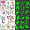 Partywind 408 Styles Glow Temporary Tattoos for Girls, 68 Sheets Luminous Tattoo Stickers for Kids Goodie Bag Stuffers, Party Supplies Favors Decorations, Birthday Games for Children