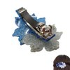 Fashion Rhinestone French Barrette Hair Clip, Two-Tone Floral Flower Hairpin Clip Headdress for Women Ladies Hair Accessories (Blue)