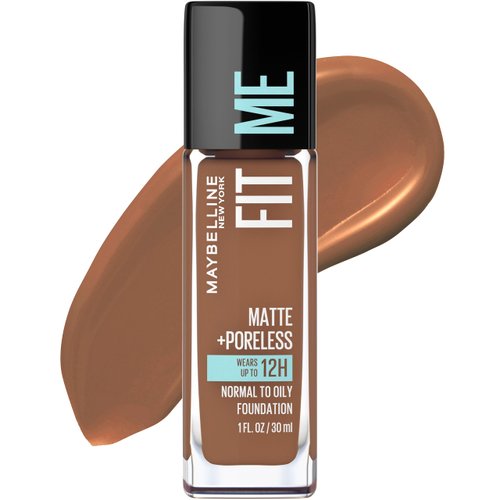 Maybelline Fit Me Matte + Poreless Liquid Foundation Makeup, Truffle, 1 fl; oz; Oil-Free Foundation