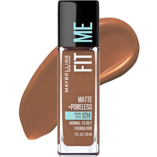 Maybelline Fit Me Matte + Poreless Liquid Foundation Makeup, Truffle, 1 fl; oz; Oil-Free Foundation