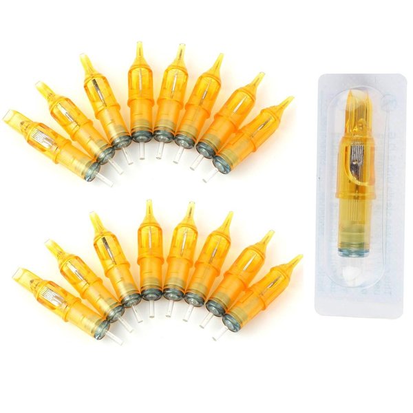 Pirate Face Tattoo (50) Mixed Assorted Disposable Tattoo Needle Cartridge 50Pcs RL, RS, M1