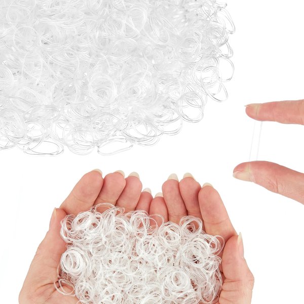 Expressions 3,000pc Hair Elastics Snag-Free Rubber Bands Small Clear Hair Elastics, Mini Hair Rubberbands For Easy Hairstyling - Clear Hair Ties