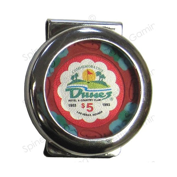 One New Silver / Chrome Las Vegas Poker Chip Money Clip Hold Favorite CHIP