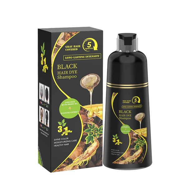 DMXYMOGO Magic Hair Dye Shampoo, 3 In 1 Hair Color Shampoo ，Natural Ingredients Shampoo Black Hair Dye For Women & Men - Hair In Minutes-Long Lasting- 100% Gray Hair Coverage - Ammonia-Free - 500 Ml