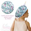 4 Pcs Silk Bonnet for Sleeping Kids Bonnets for Girls Baby Satin Sleep Cap Hair Wraps for Curly Natural Hair Elastic Wide Band