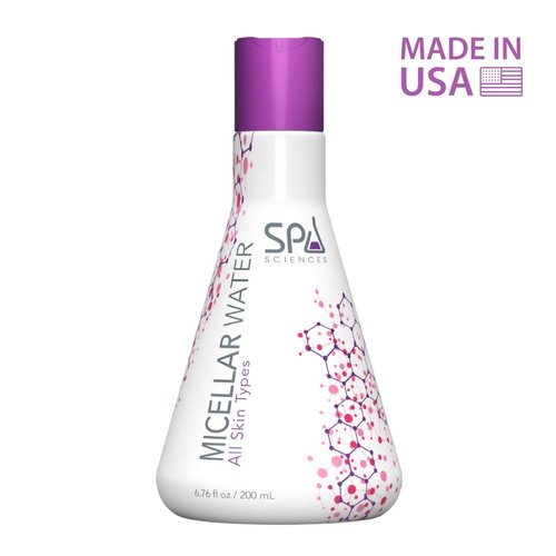 SPA SCIENCES - Micellar Water - Made in the USA - With Hyaluronic Acid & Chamomile, Cucumber, Seaweed Extracts - Soothe, Cleanse, Protect - Vegan - For All Skin Types - 6.76oz
