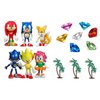 Classic Sonic and Friends 15 Piece Figure Play Set Featuring Sonic Figures, Themed Palm Trees and Sonic Themed Gems (Unique Design)