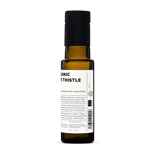 100% Organic Milk Thistle Oil 3.4 fl oz - Cold-Pressed - Premium Quality - High in Vitamin E - Detoxifying - Straight from Farm - Non GMO - No Additives or Preservatives - Recyclable Glass Bottle