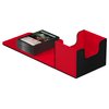 Ultimate Guard Sidewinder Synergy 100+, Deck Box for 100 Double-Sleeved TCG Cards, Black/Red, Magnetic Closure & Microfiber Inner Lining