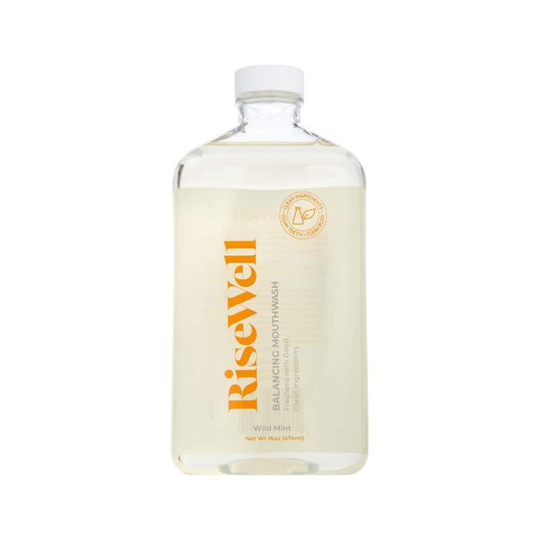 RiseWell All Natural Alkaline PH Balancing Mouthwash - Wild Mint 16oz